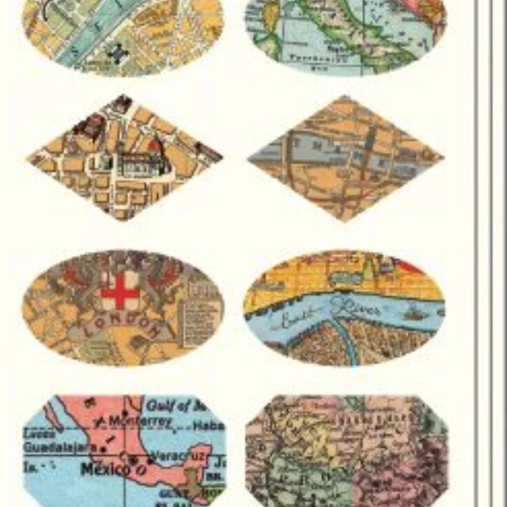 Vintage Maps - Cavallini & Co. Vintage Stickers NEW IN BOX